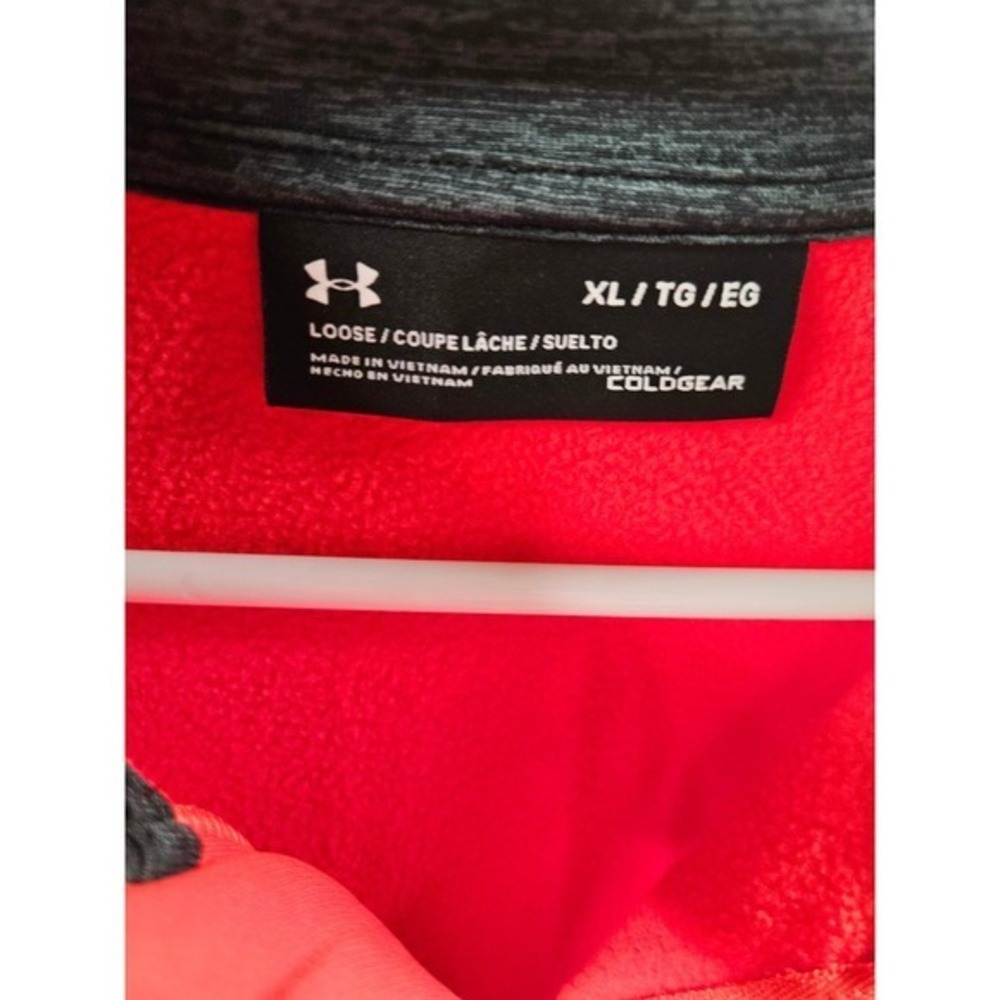 Under Armour XL Neon Orange ColdGear Pullover Long Sleeve Training Top - Picture 3 of 4